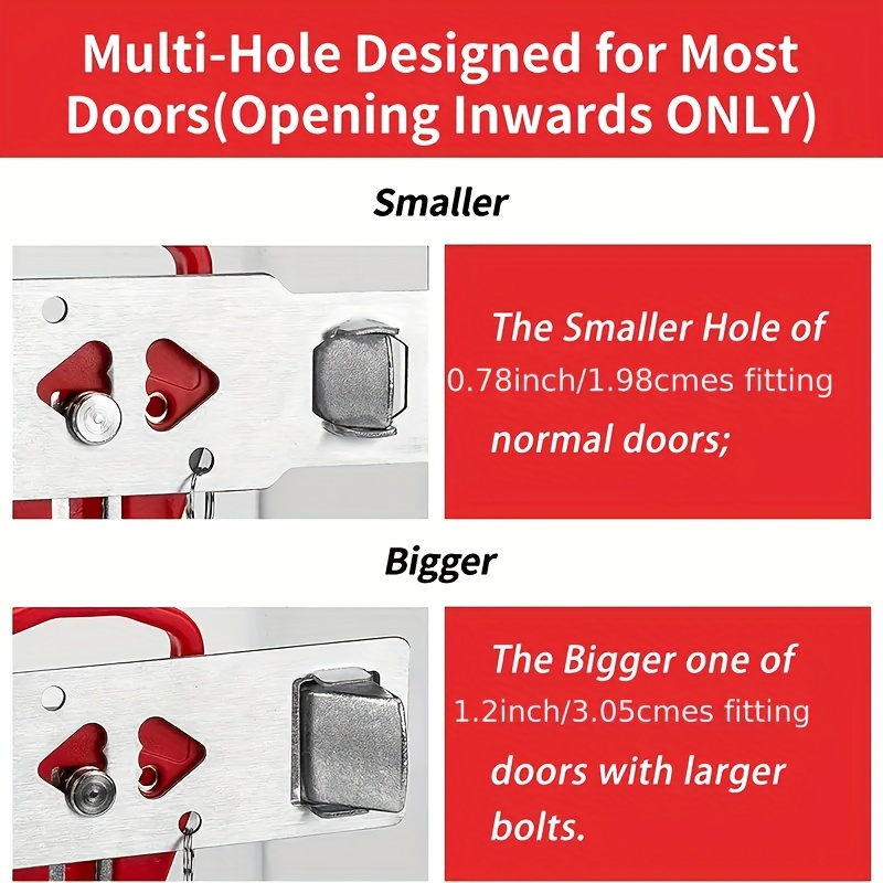 Portable Door Lock Extra Lock for Home Security & Privacy