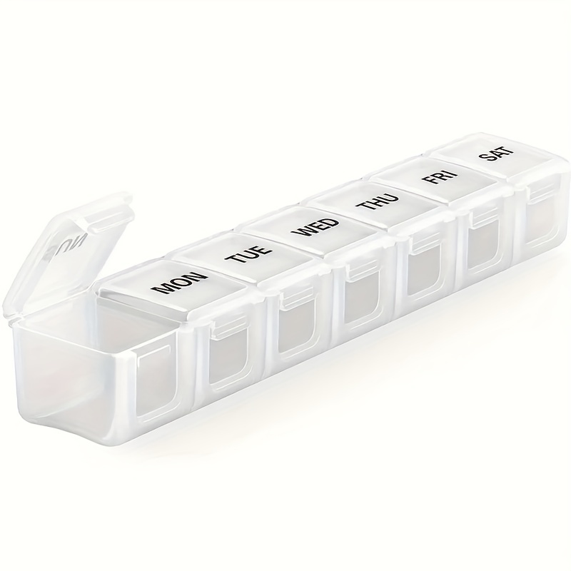Seven Compartment Transparent Pill Box, Portable Design