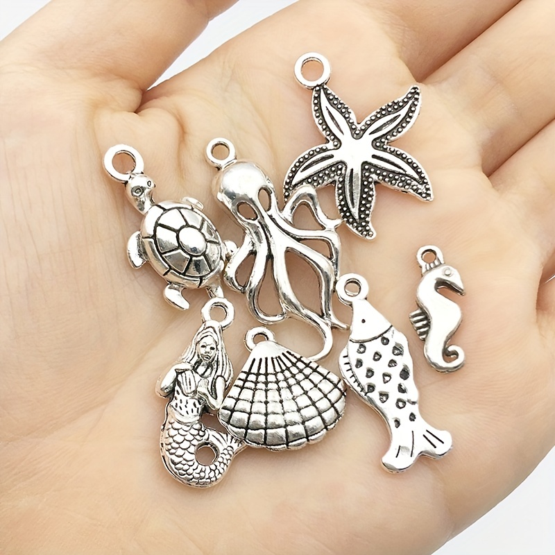 Metal Mixed Charms Diy Vintage Bracelet Pendant Neacklace - Temu