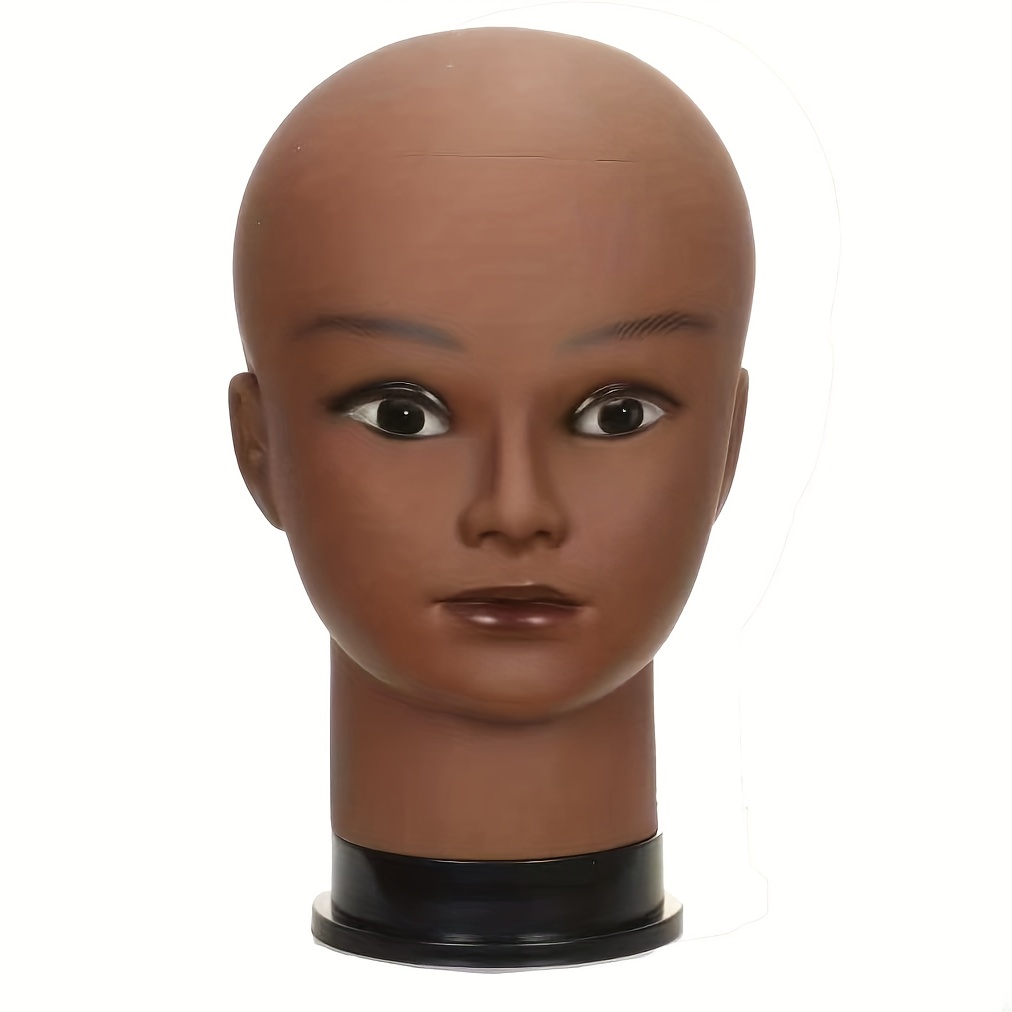 Lurrose peluca de cabeza maniquí de PVC para peluca de cabeza de maniquí  calvo de cabeza de gafas modelo de visualización de cosmetología femenina