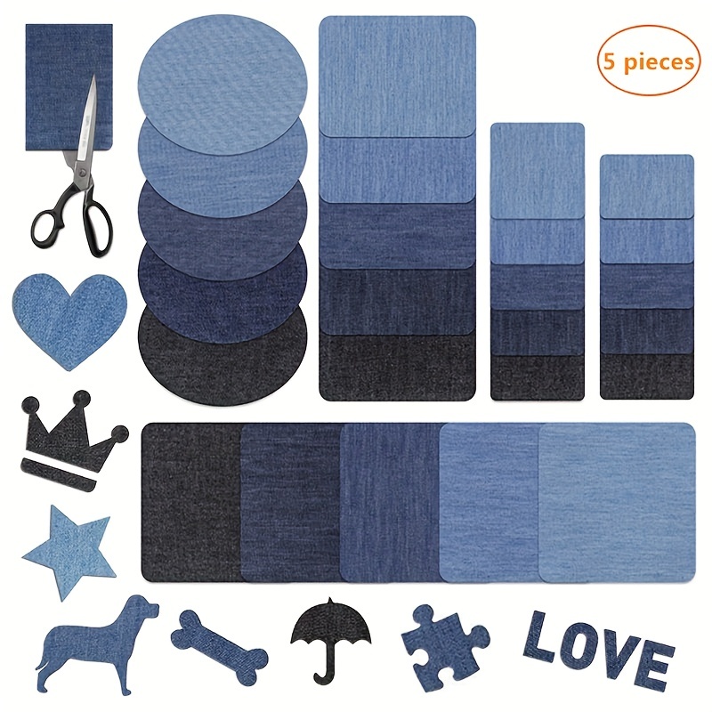 20pcs Iron on Denim Patches, Fabric Repair Patches Kit for Clothes Jeans,  Cotton DIY Decorative Sticker for Repairing, Work Pants Repairing, Great  for