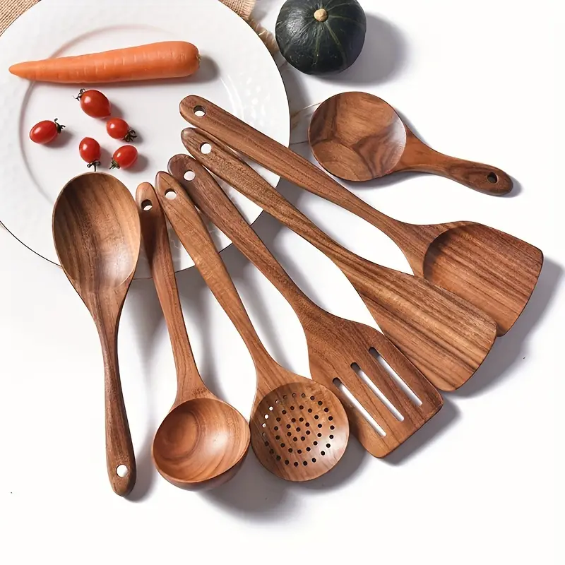 Wooden Utensils For Cooking Wood Utensil Set For Kitchen - Temu