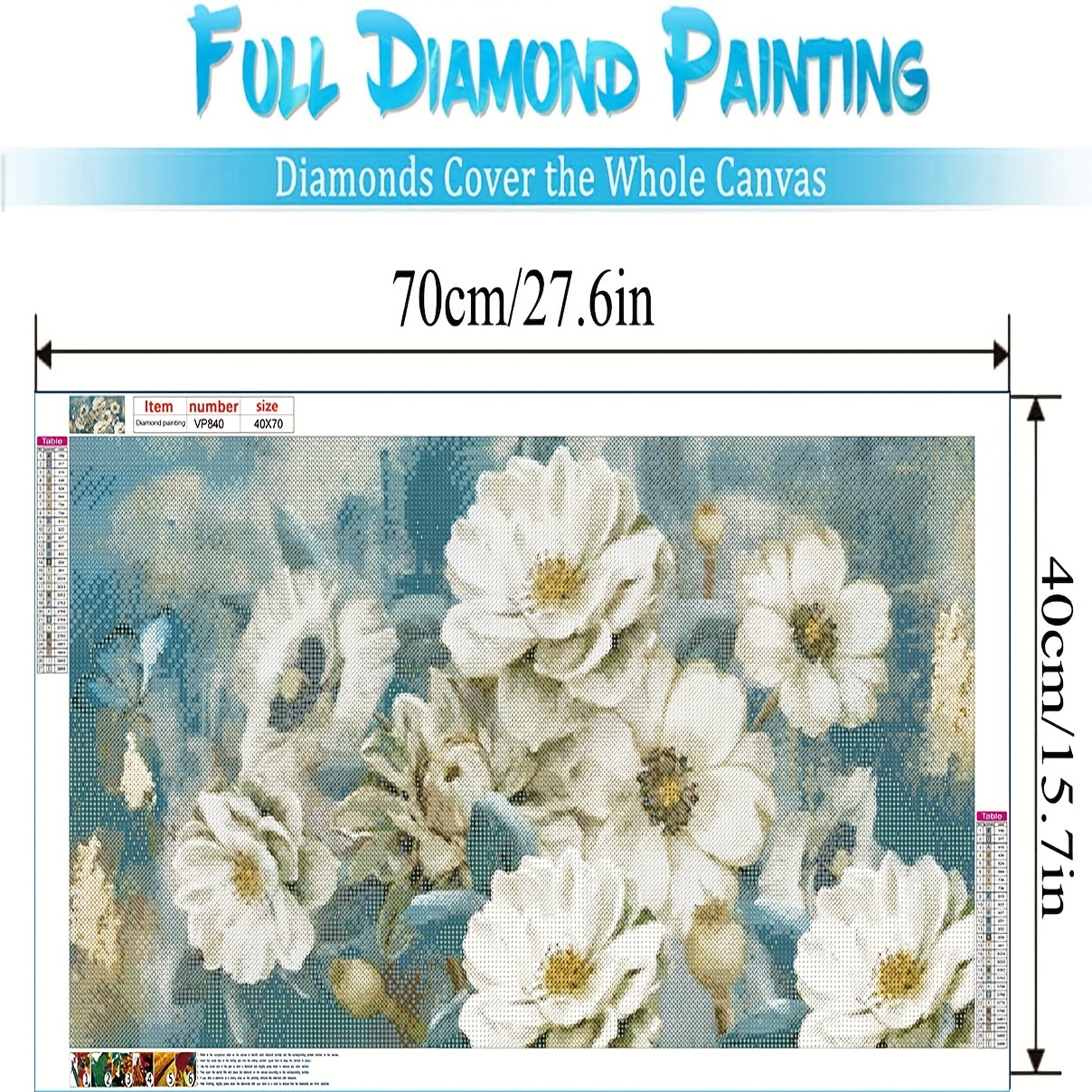 Flower Diamond Painting, DIY Diamond Art Kits for Adults, Full Drill Gem  Art Embroidery Kit, Diamond Dots Paint by Number for Adults Canvas Kits