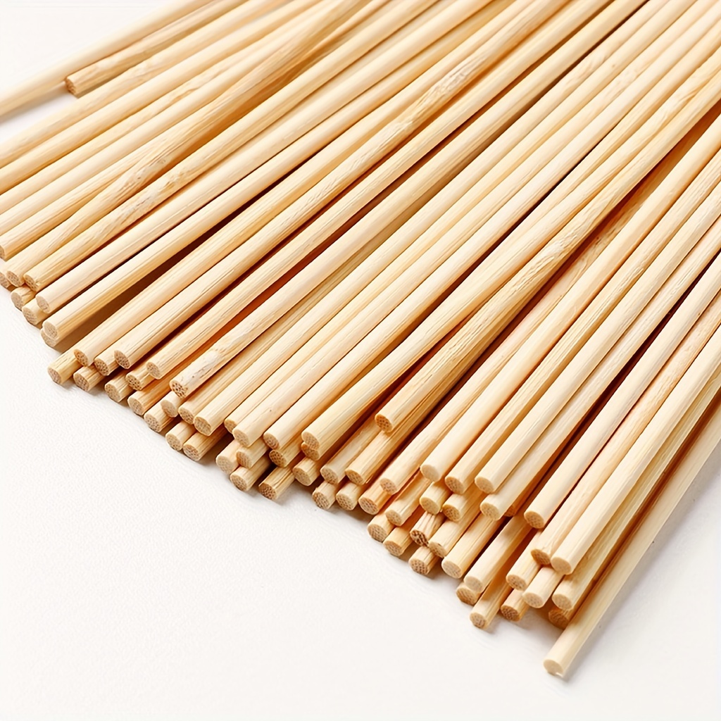 6 x 1/4 Inch Wood Dowel Rods Unfinished Hardwood Sticks for Crafts and DIY,  50 Pcs