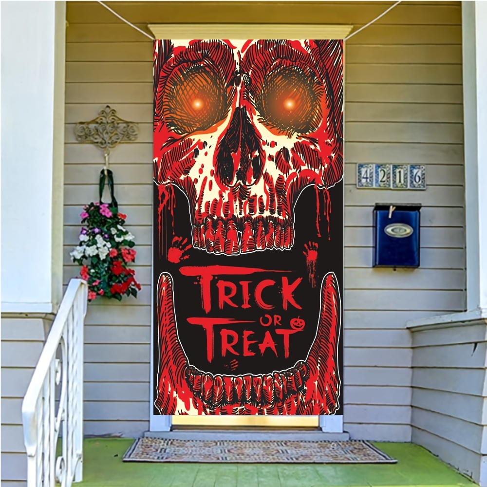  Large Halloween Decorations, Halloween Outdoor Decoration,  Halloween Door Sign Banner Decorations Outside, Scary Happy Halloween Home  House Apartment Decor, Eyeball Ghostly Figures Decorations Red : Home &  Kitchen