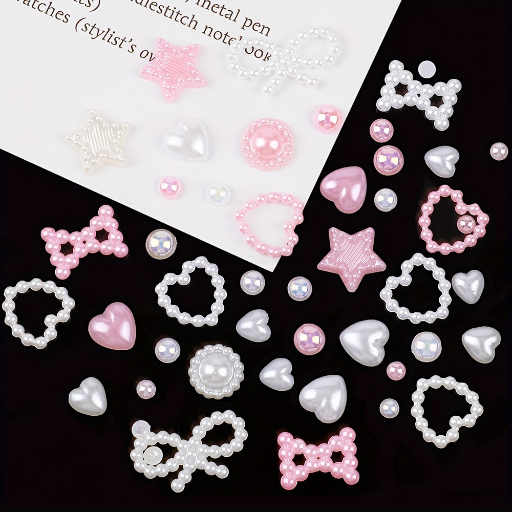 330Pcs Assorted Pink 3D Nail Charms Multi-shapes Heart Flower Butterfl –  TweezerCo