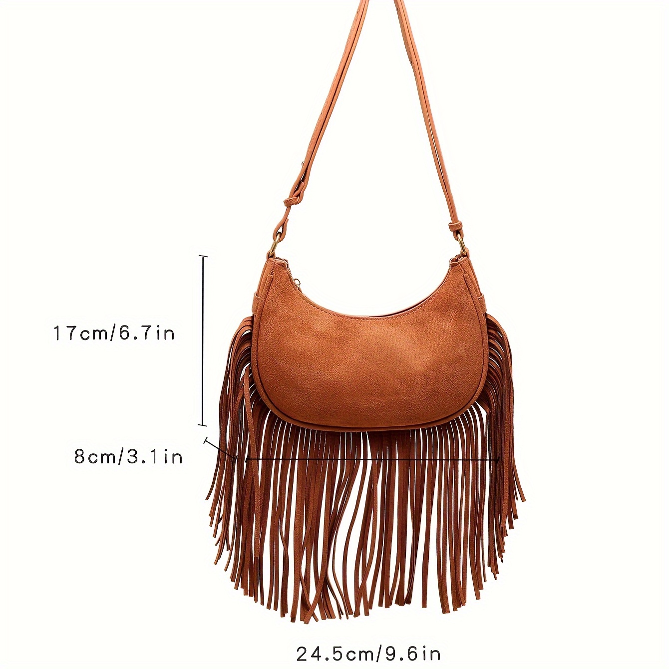 Crossbody Hipster Purse with Fringe – Cowboy Boot Purse – Western Crossbody  Bag with Fringe HP804