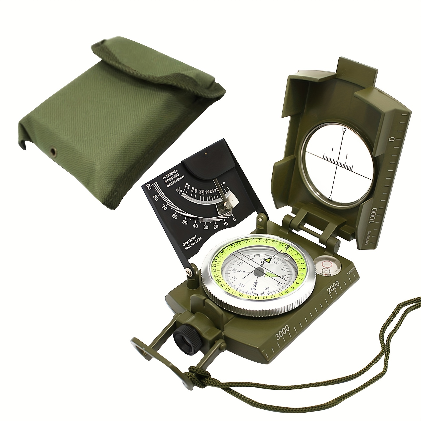 Brújula militar, brújula multifuncional con regla de mapeo y kit de  emergencia de espejo para actividades al aire libre