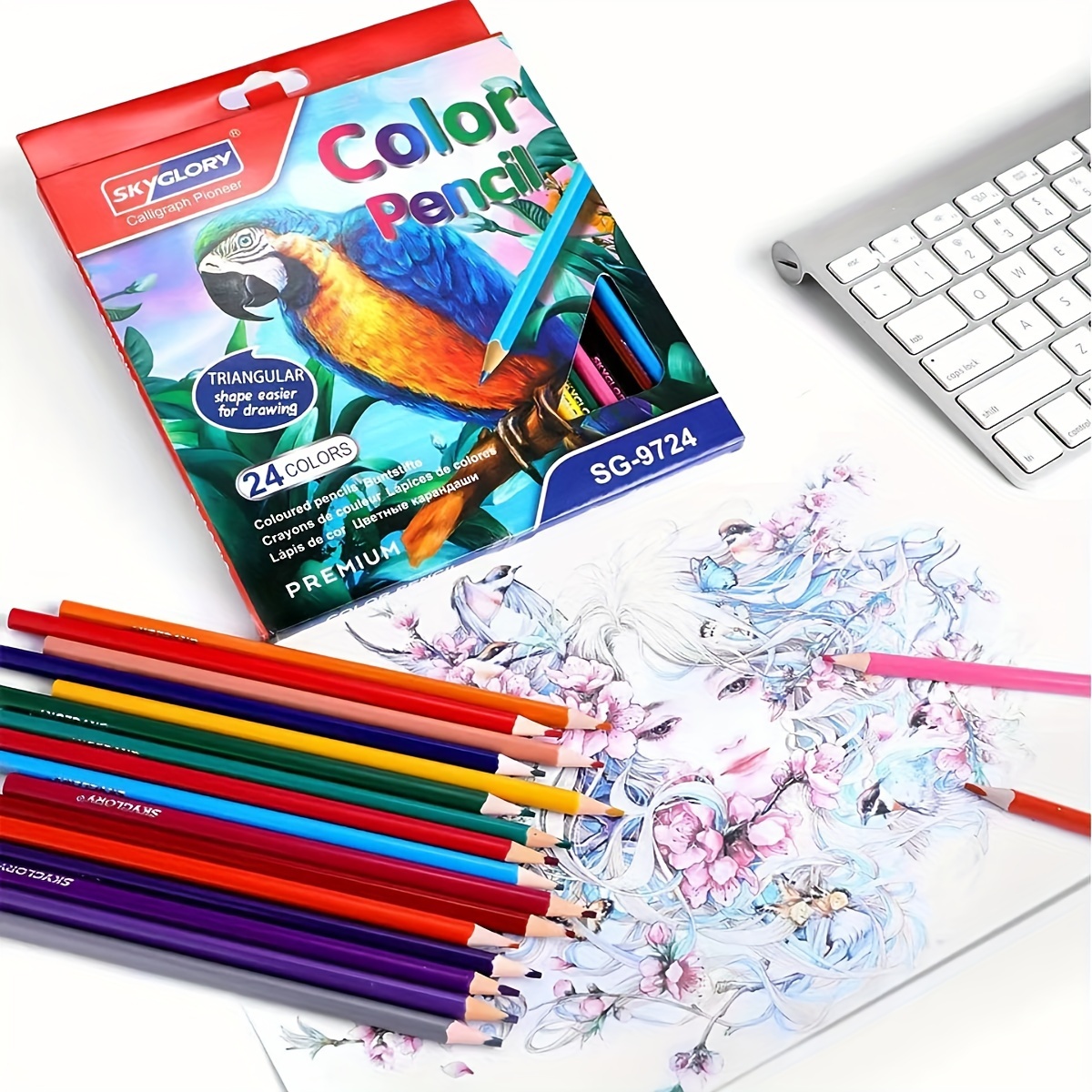 FUNLAVIE Colored Pencils 24 Coloring Pencils Premium Art Drawing