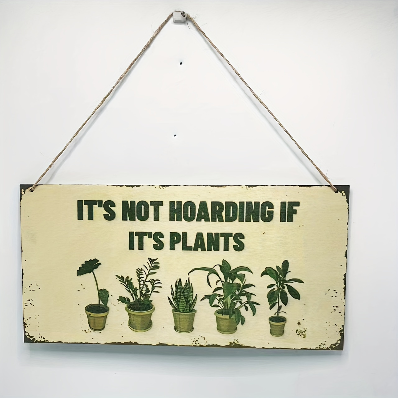 

1pc Rustic Wooden Garden Sign " Not Hoarding If Plants" - Wall Hanging Decor For Plant Lovers, Lawn Enthusiasts, No Electricity Needed, Ideal Gift For Gardeners, Garden Decorations