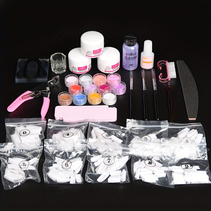 23 In 1 Acrylic Nail Kit For Beginners 12 Color Glitter Acrylic Powder  White Clear Pink Acrylic Powder Nails Extension Professional Nails Kit  Acrylic