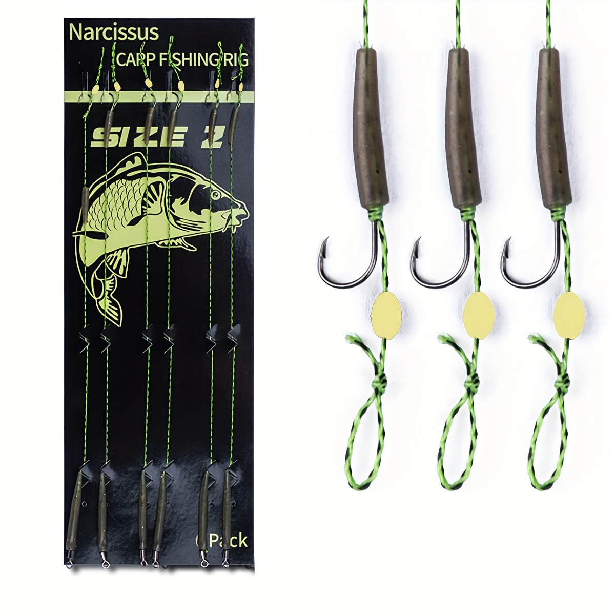 Luroad Carp Fishing Hair Rigs, 20 Pcs Curved Barbed Carp Hook Anti