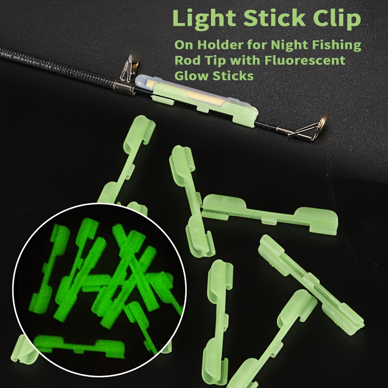 10pcs Fishing Glow Sticks Holder Clip, Luminous Stick Rod Clips, Fishing  Accessories