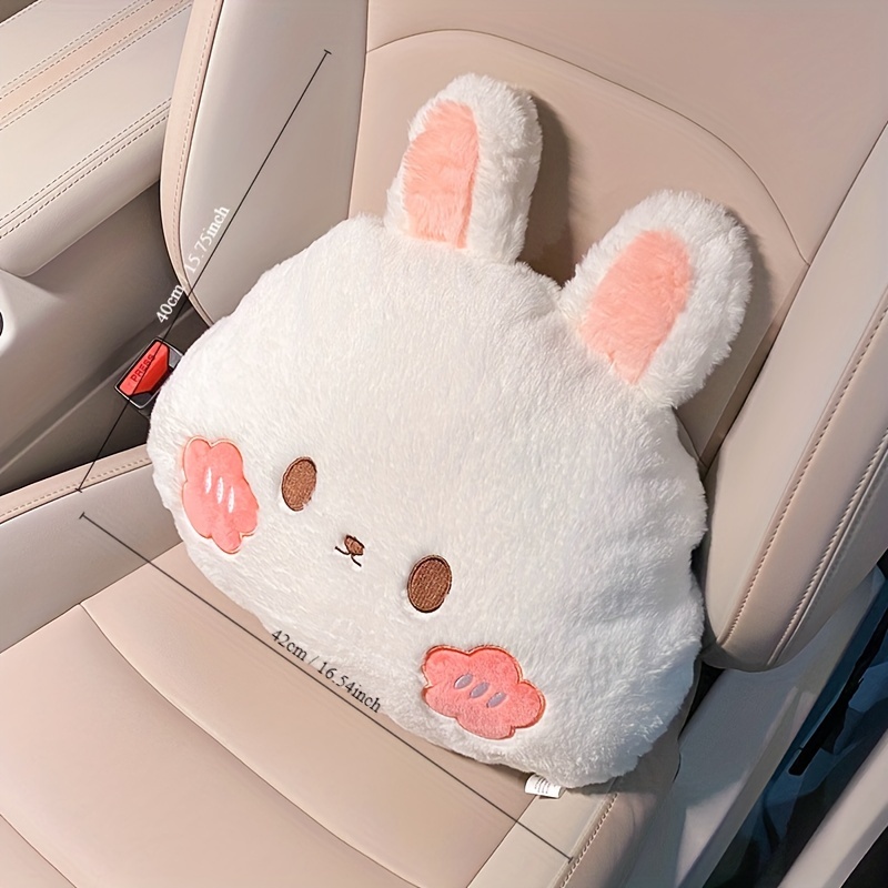 Cozy Up Your Car With 1pcs Cute Ladies' Winter Car Seat Cushion – Plush , Heated, Neck Pillow And Lumbar Support Keeping You Warm During Winter  Drives