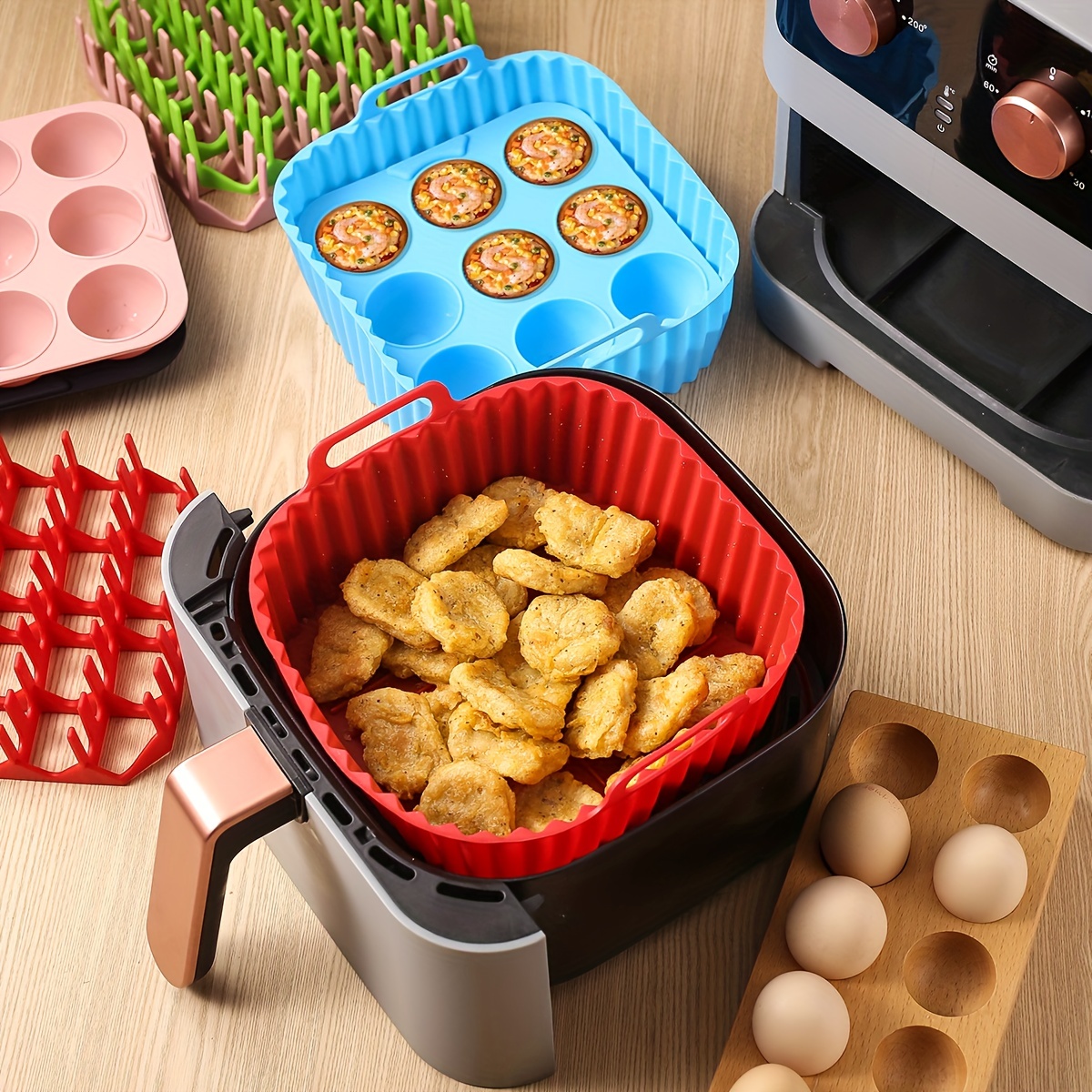 Rectangle Airfryer Silicone Basket Silicone Mold For Air Fryer