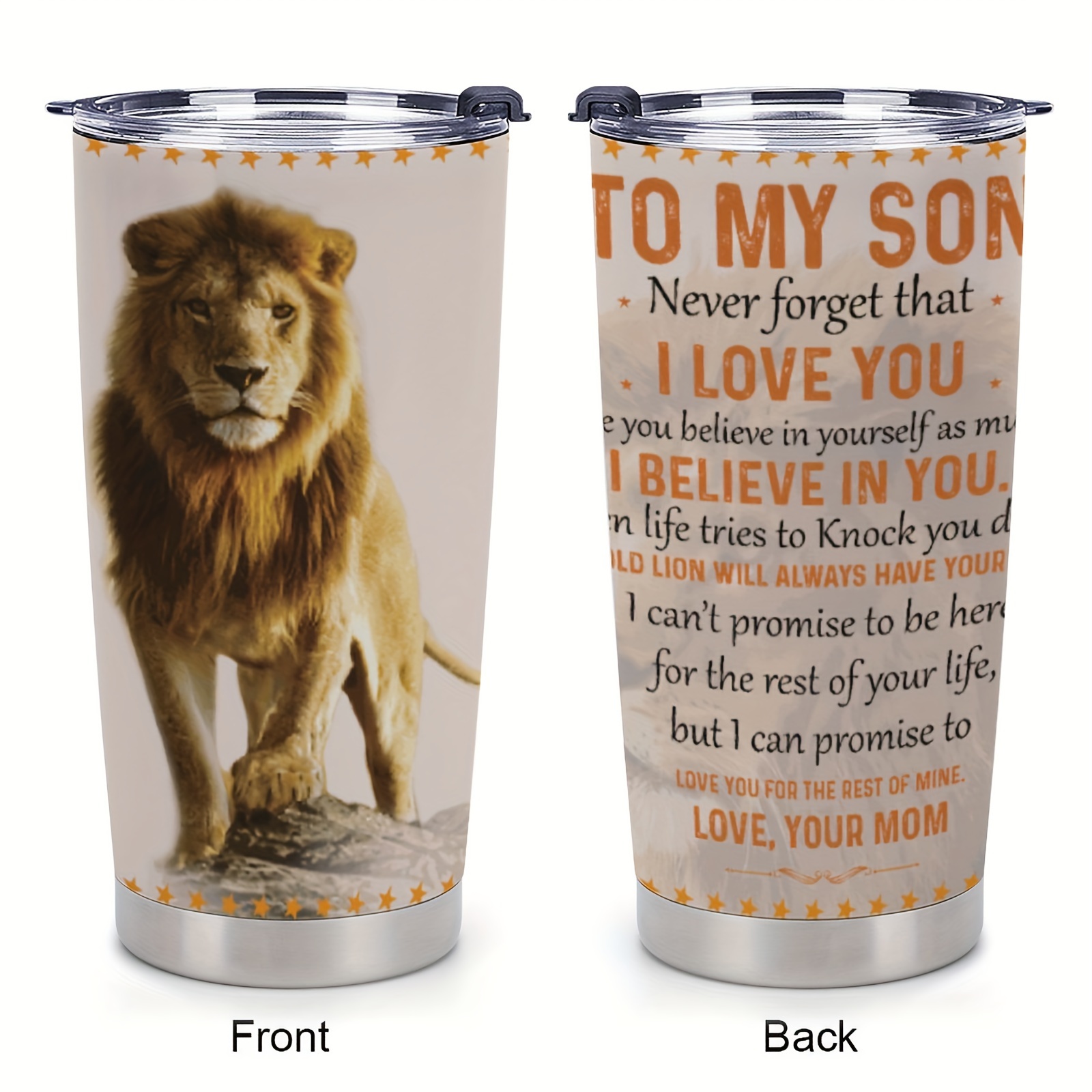 

1pc 20oz Stainless Steel Car Cup, To My Son Insulation Tumbler Cup With Lid Travel Coffee Mugs, Car Outdoor Tumbler Water Bottle, Gifts For Friends