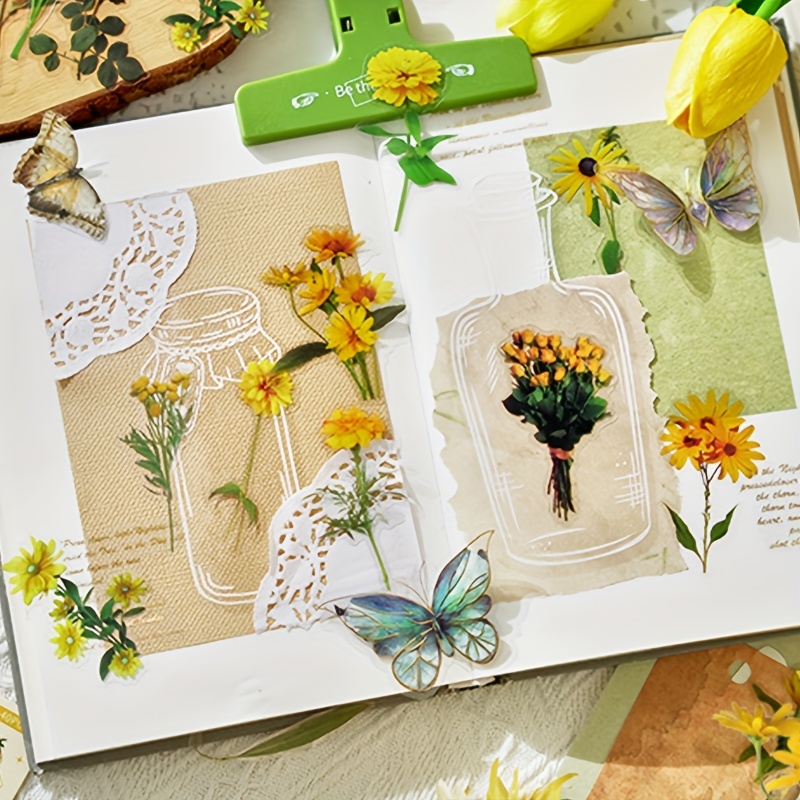 12pcs Dried Flower Aesthetic Stickers for Journals Sticker for