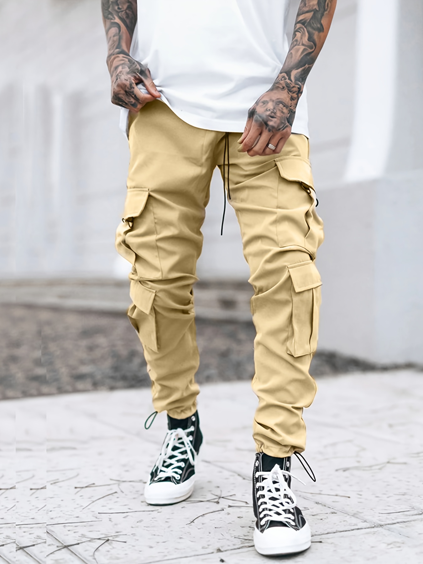 Men's Relaxed Fit Cargo Pants With Pockets, Loose Trendy Overalls