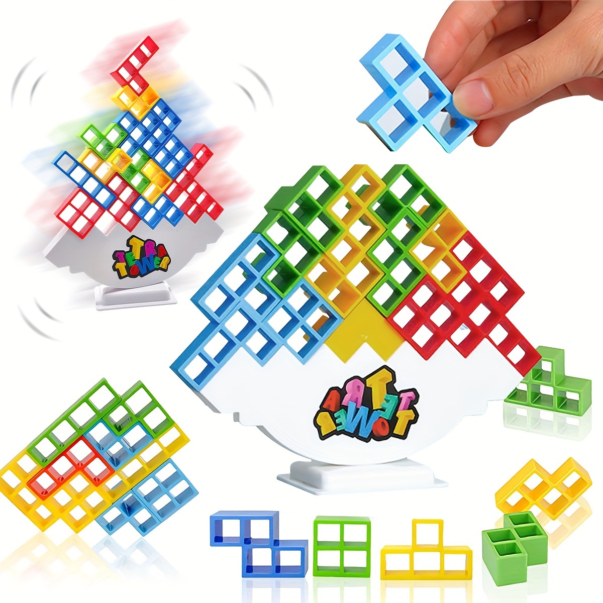 Board Games For Kids & Adults Tetra Tower Balance Stacking Toys Building  Blocks Perfect For Family Games,Parties,Travel 