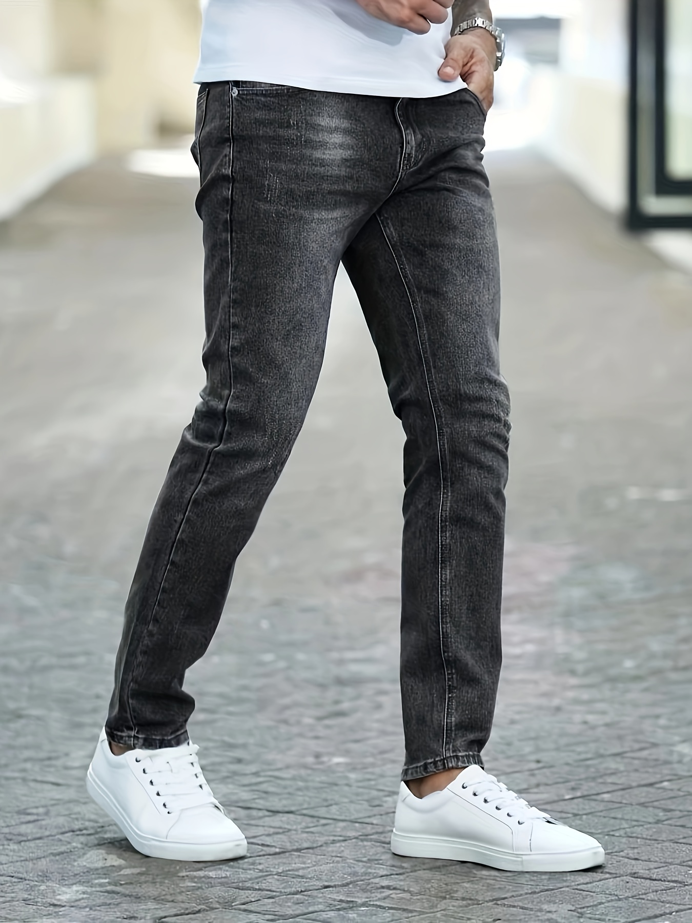 Mens Stylish Skinny Jeans-dark Grey Stretch Jeans, Mens Skinny Jeans, Skinny Jeans  Men, Black Jeans, Black Ripped Jeans Mens