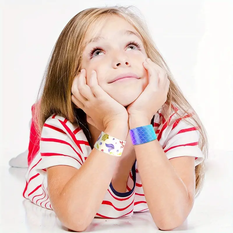 24pcs Slap Bracelets For Kids Party Favors Mermaid Snap Bracelets Pack Bulk  Toys For Kids Prizes Wrist Bands Toddler Party Favors Bulk One Size Fits A