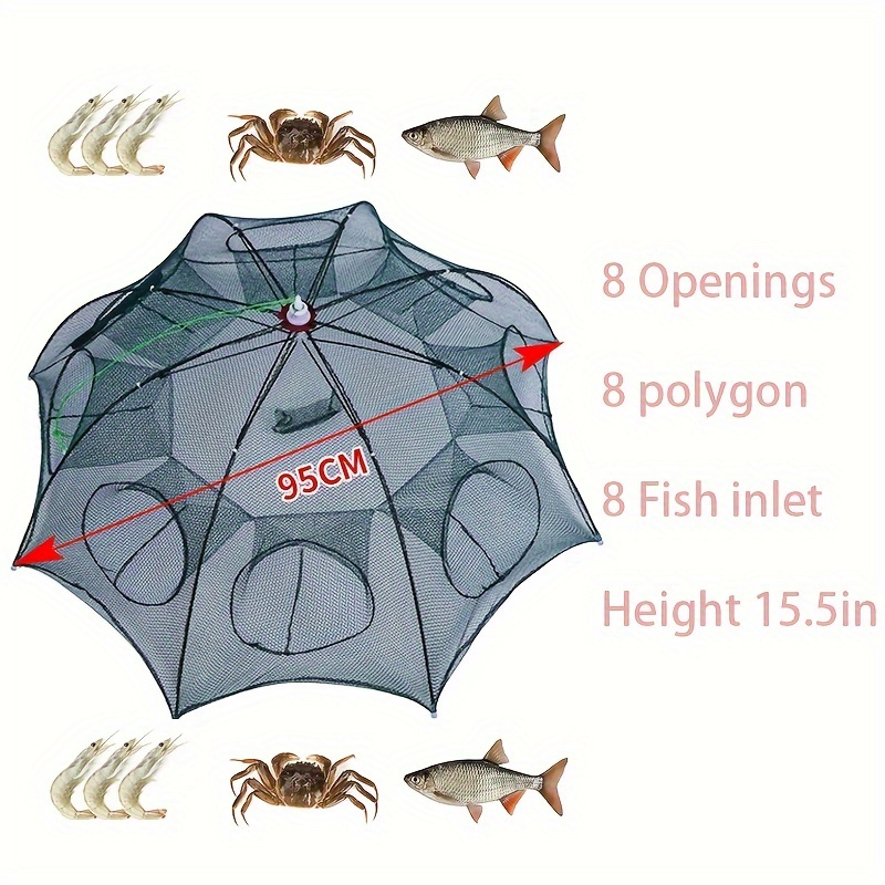 Large Size 8 hole Fishing Cage Portable Foldable Fishing Net - Temu Canada