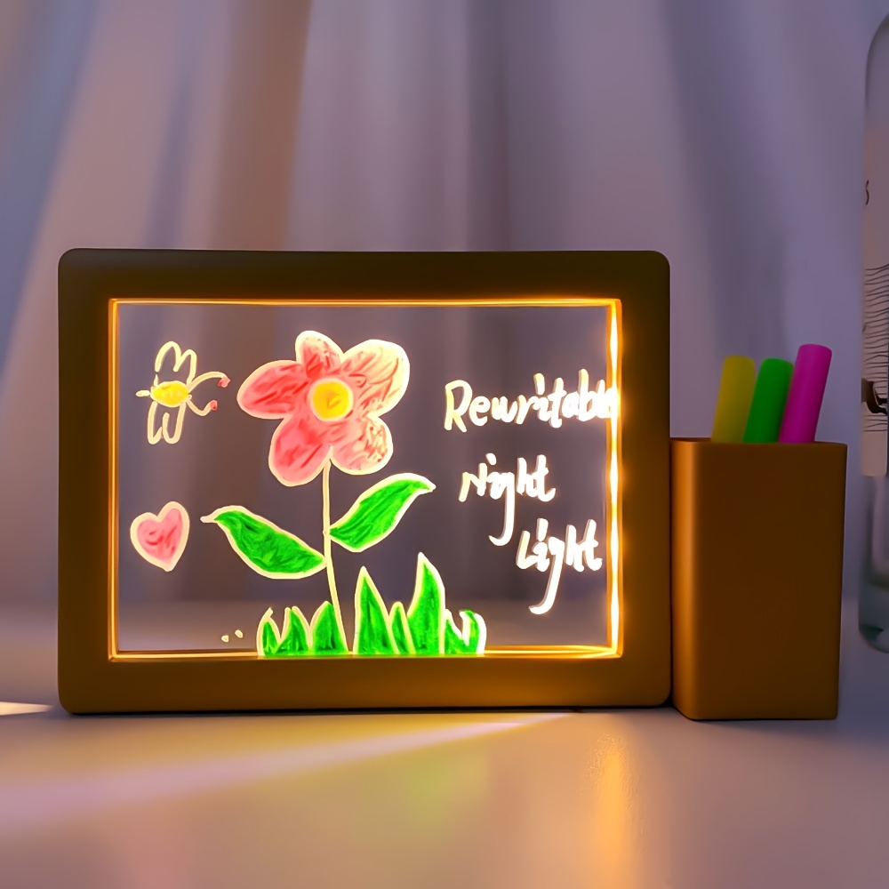 

1pc Rewritable Message Board Night Light, Usb Transparent Acrylic Reminder Board Table Lamp, Cute Room Decor Desktop Decor Gift