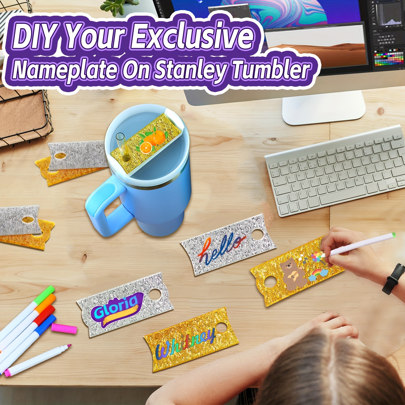 Stanley Quencher Acrylic Name Tag – Pixels and Wood