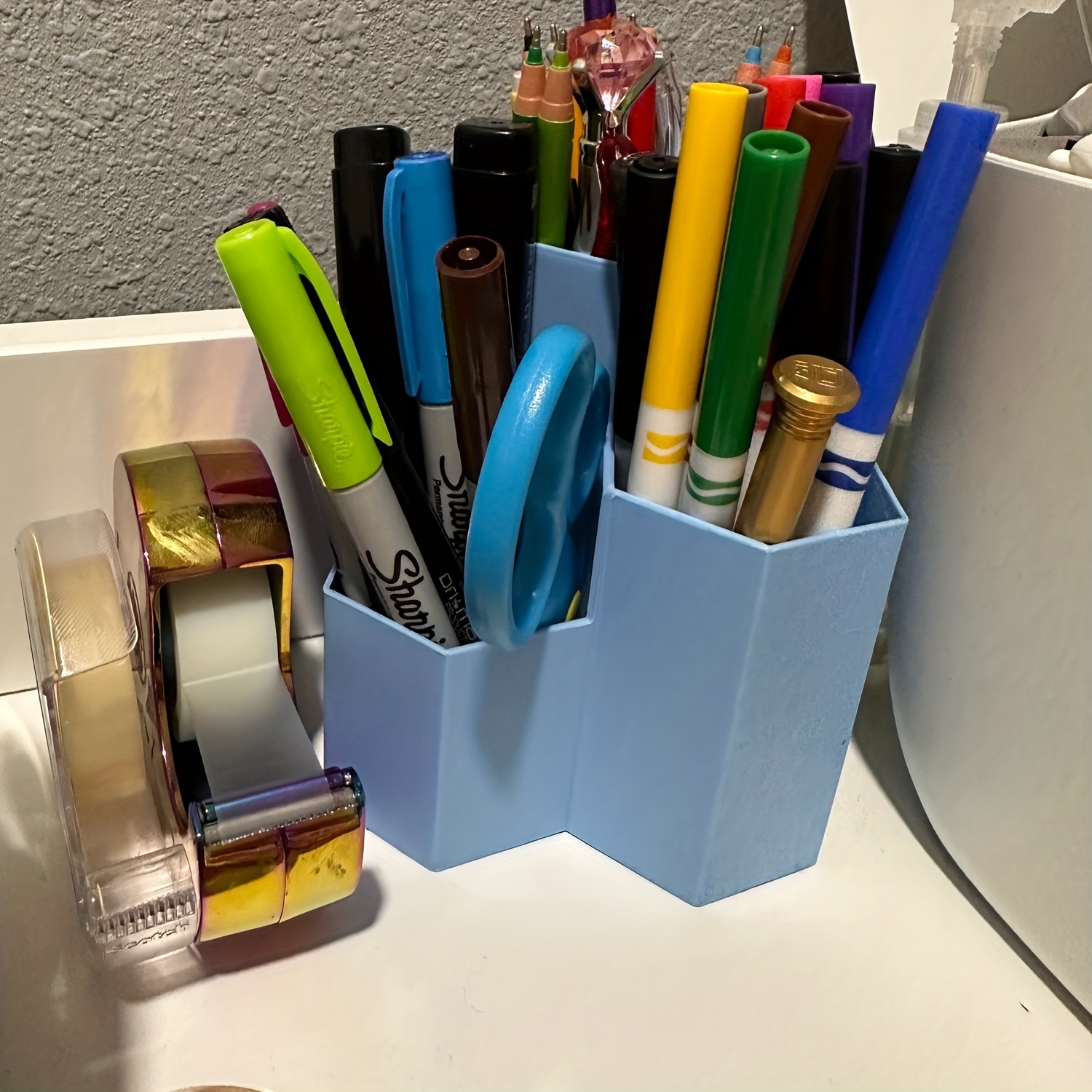 Pencil Shaped Pen Holder Cute Pen Organizer Desktop Organizer Case Desk Pen  Holder for Desk Accessories Office Supplies Lipstick
