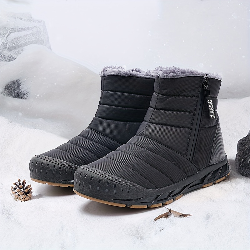 Mens Snow Boots Winter Thermal Shoes High Top Slip On Windproof