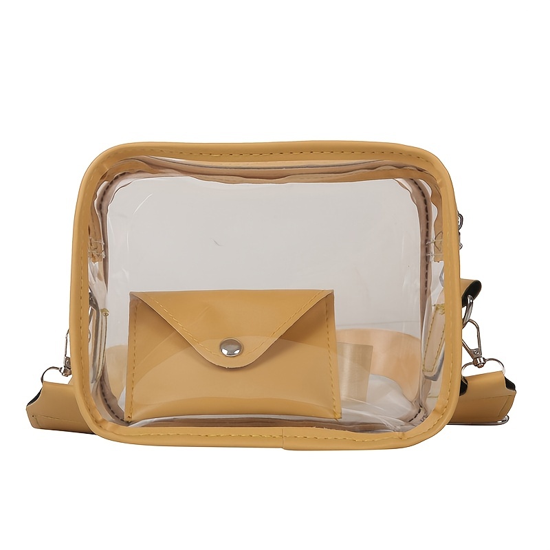 Trendy Clear Square Crossbody Bag, Solid Color Shoulder Bag With Envelope  Bag, Perfect Underarm Bag For Everyday Use - Temu Austria