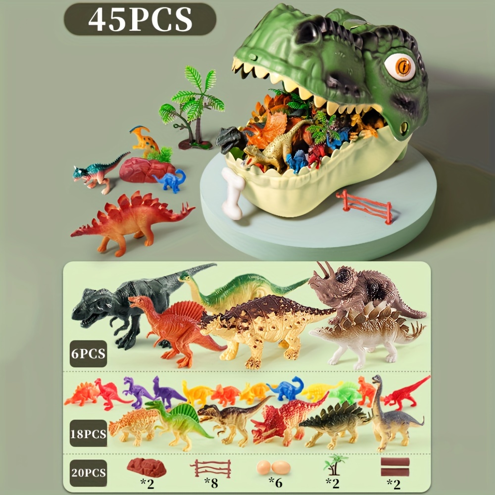 Dinosaur Toys Figure Playset Dinosaur Head Storage Container - Temu Mexico