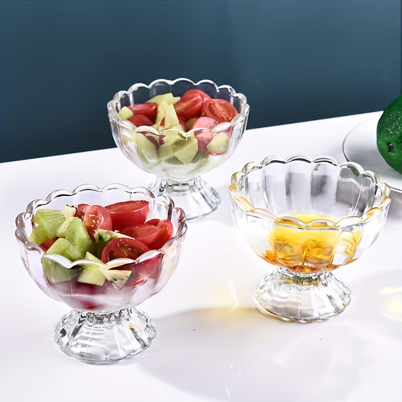 6pcs Glass Pudding Bowls Jelly Cups Small Clear Glass Bowls Dessert  Containers Kitchen Mini Prep Bowls