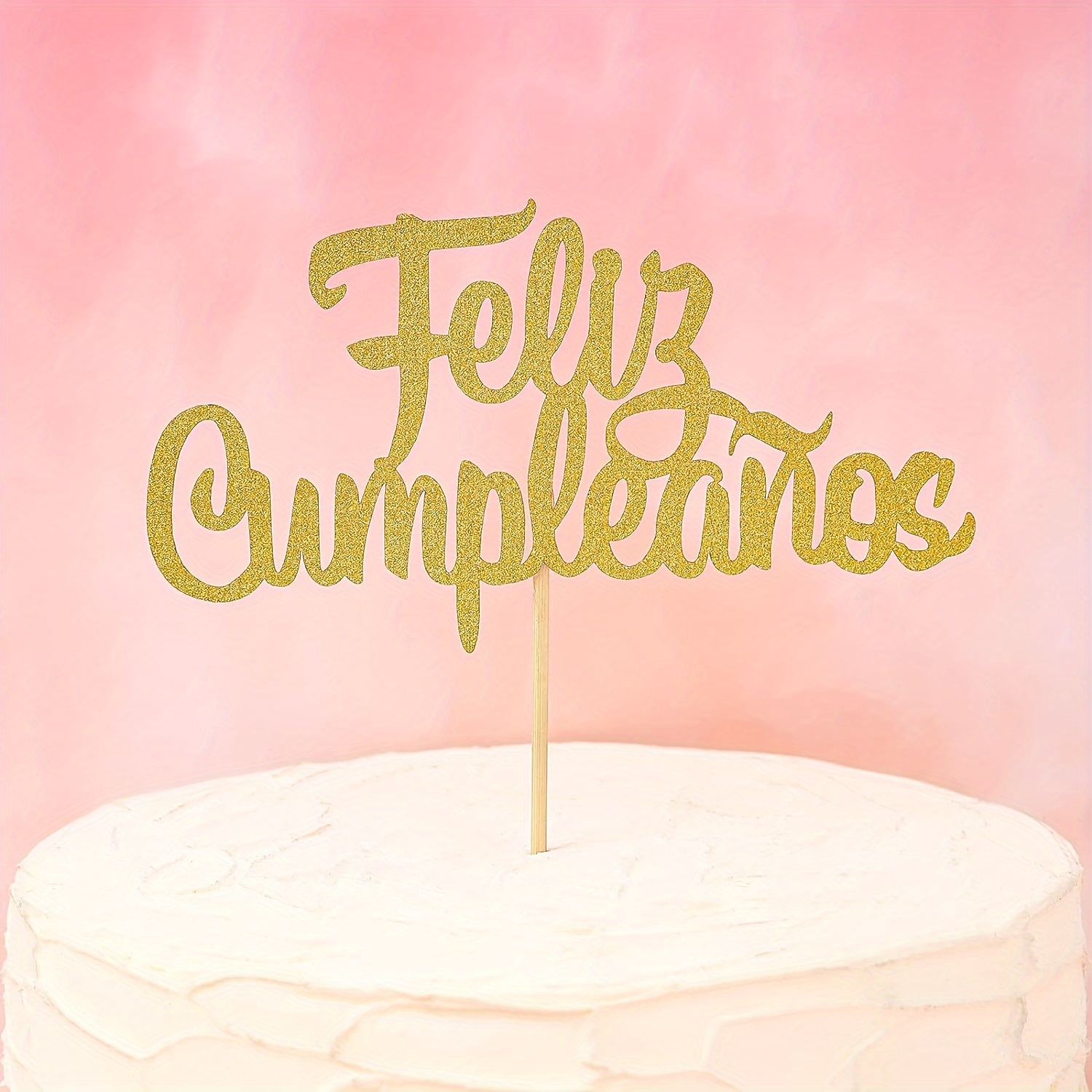 Feliz Cumpleaños Cake Topper - Happy Birthday Cake Toppers Party  Decorations Gold Glitter