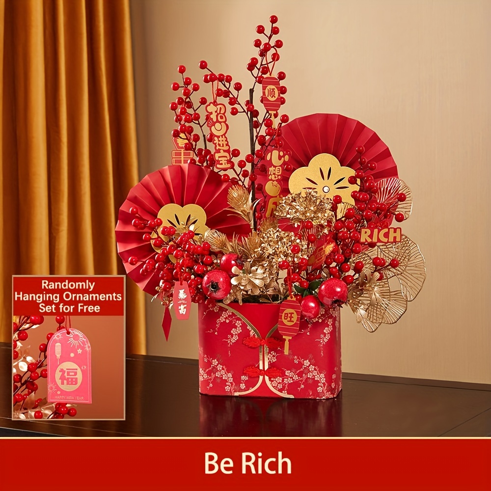 VIBRANT & REALISTIC Flowers Bucket New Year's Blessing for