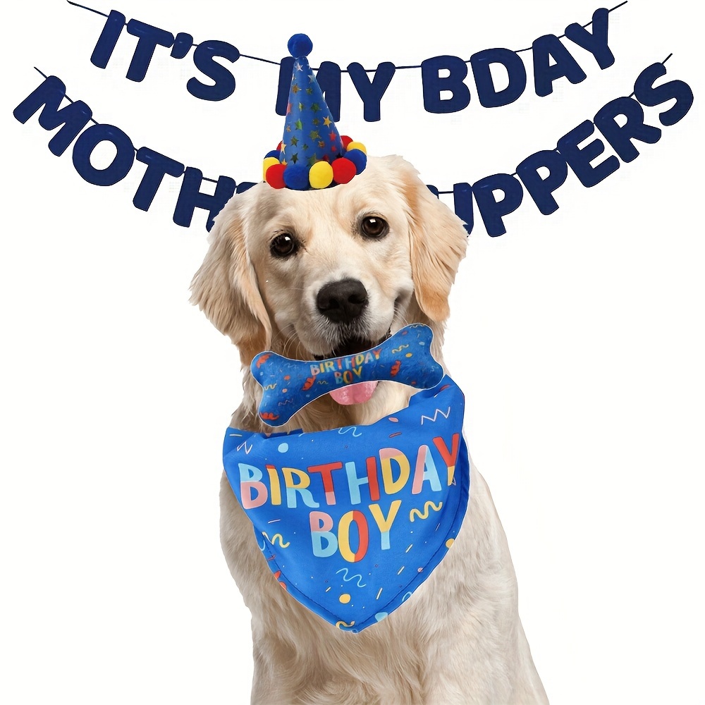 Accesorios Para Perros Y Gatos, Pañuelo * De Feliz Cumpleaños, Bufanda Y  Sombrero De Fiesta, Conjunto De Decoración De Cumpleaños Para Mascotas