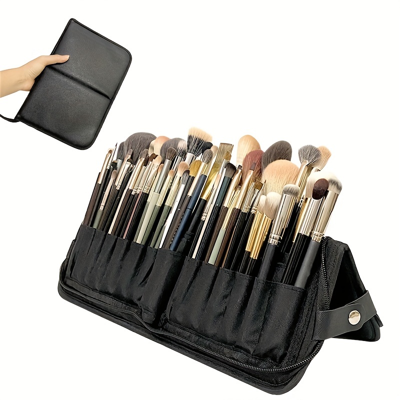 1pc Black Makeup Brush Bag Envelope Bag Makeup Brush Universal Storage Bag  Portable Travel Pu Leather Clutch Makeup Bag - Beauty & Health - Temu  Bulgaria