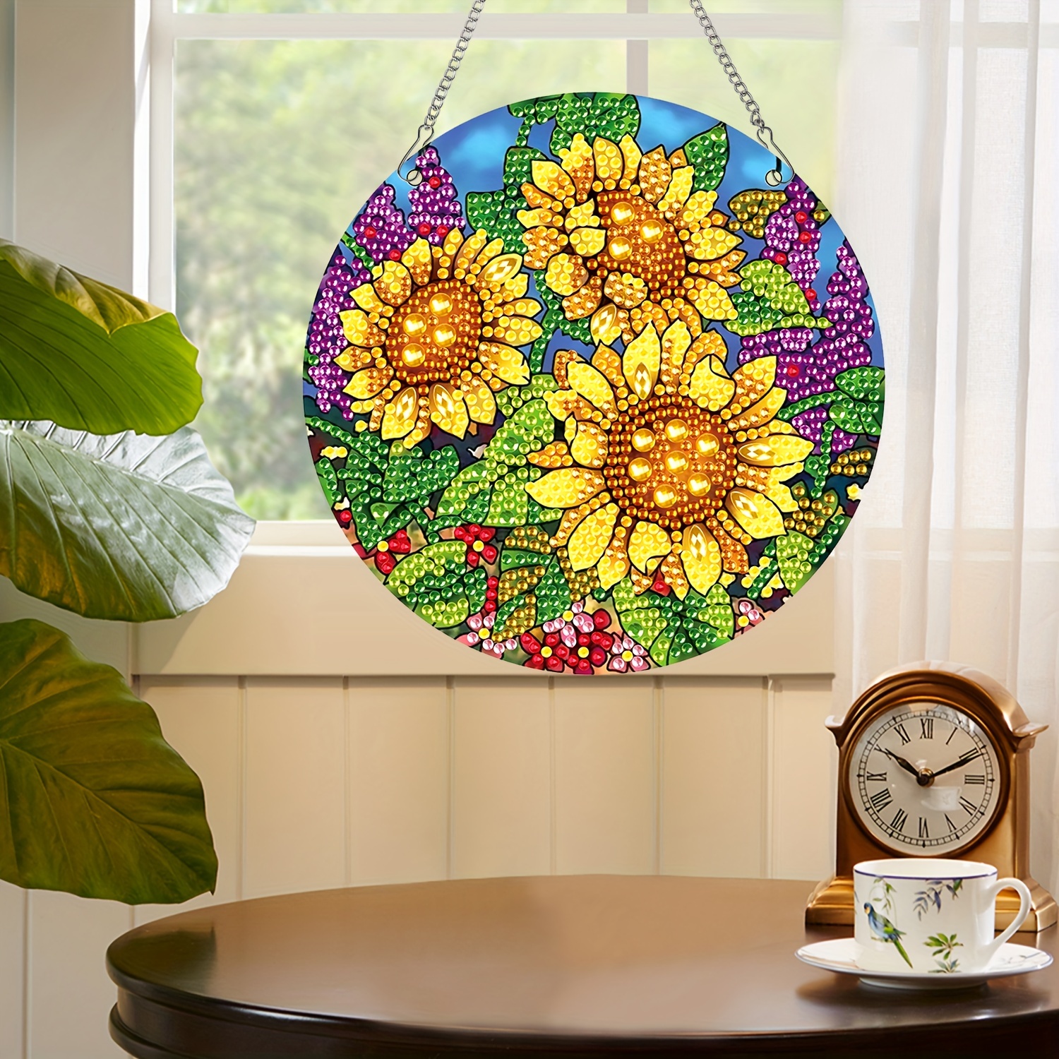 Diamond Painting Hanging Flower Sunflower 3d Three - Temu