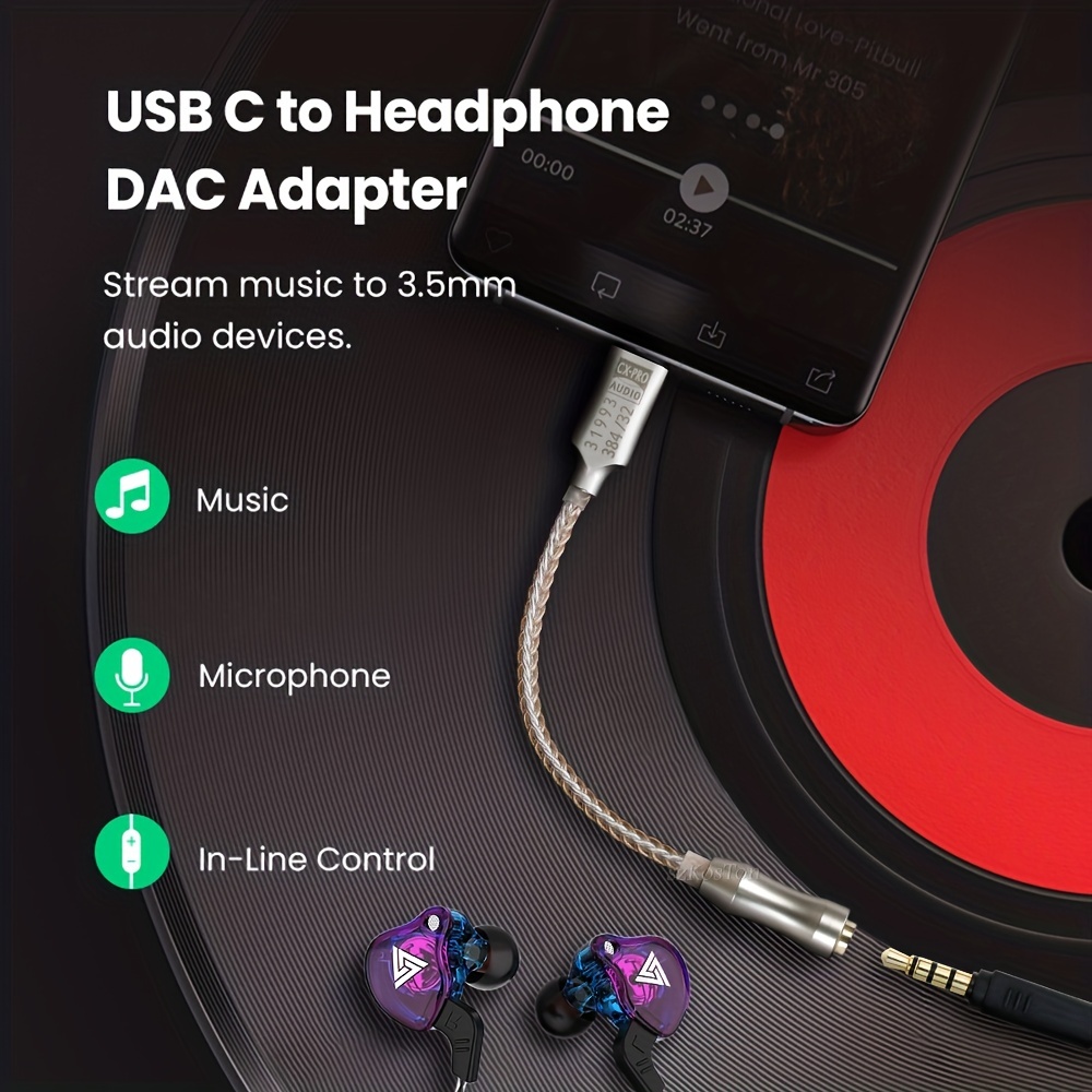 USB Type C to 3.5mm Audio Adapter CX31993 HiFi DAC Headphone Amplifier  Audio Interface Earphone Amplifier SNR128dB 32b/384kHz