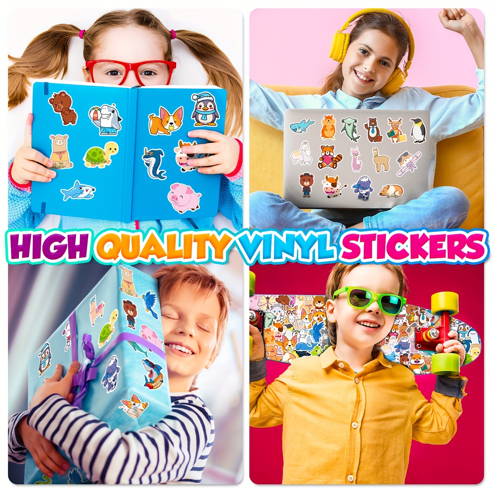 Cute Animal Stickers, Vinyl Stickers, Colorful Waterproof Stickers