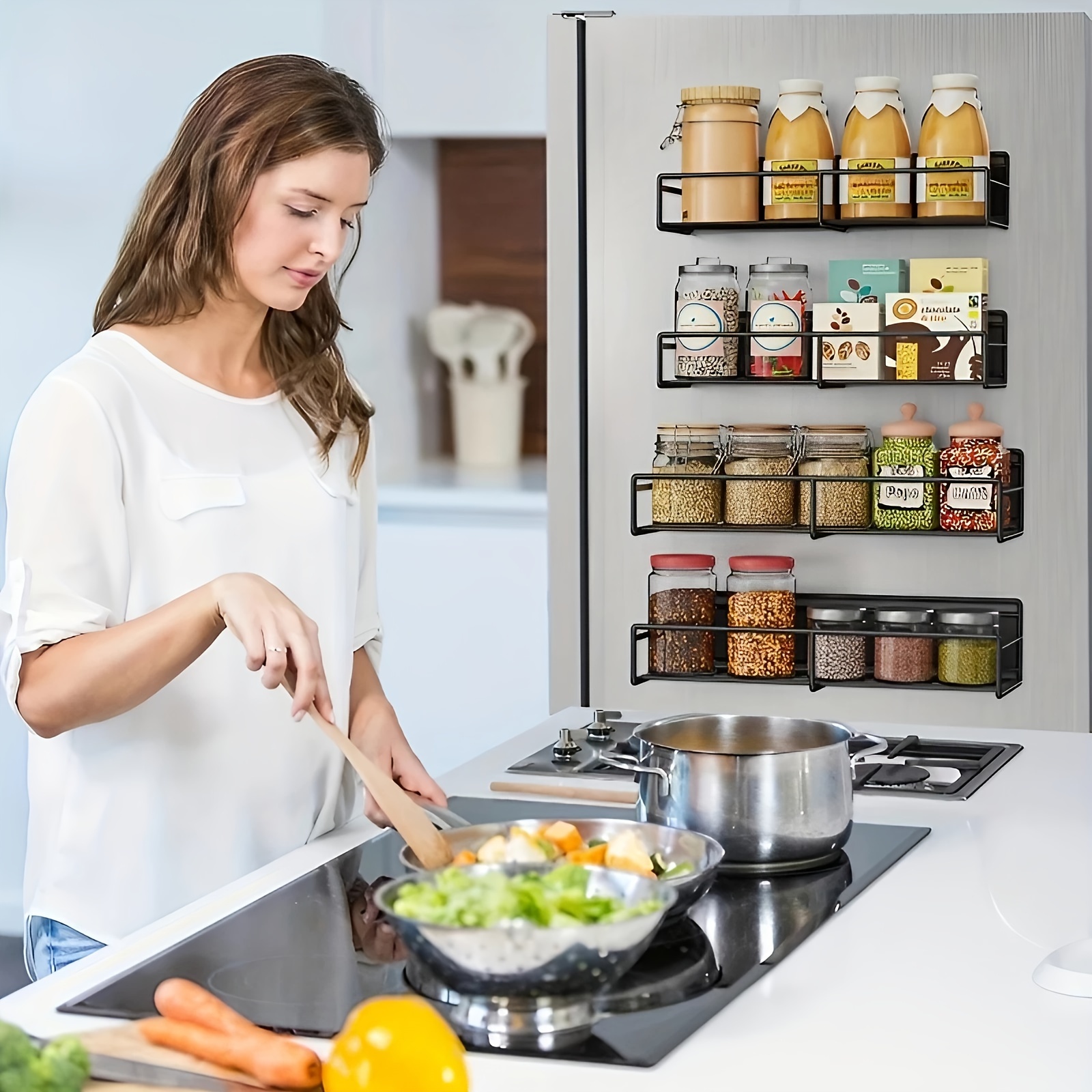 Space saving Magnetic Spice Rack For Small Kitchens And - Temu