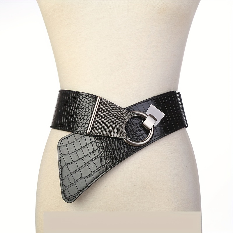 Cinturones Anchos Irregulares Punk Para Mujer, Faja De Vestir Vintage Con  Cintura Elástica En Relieve De Color Sólido A La Moda - Temu