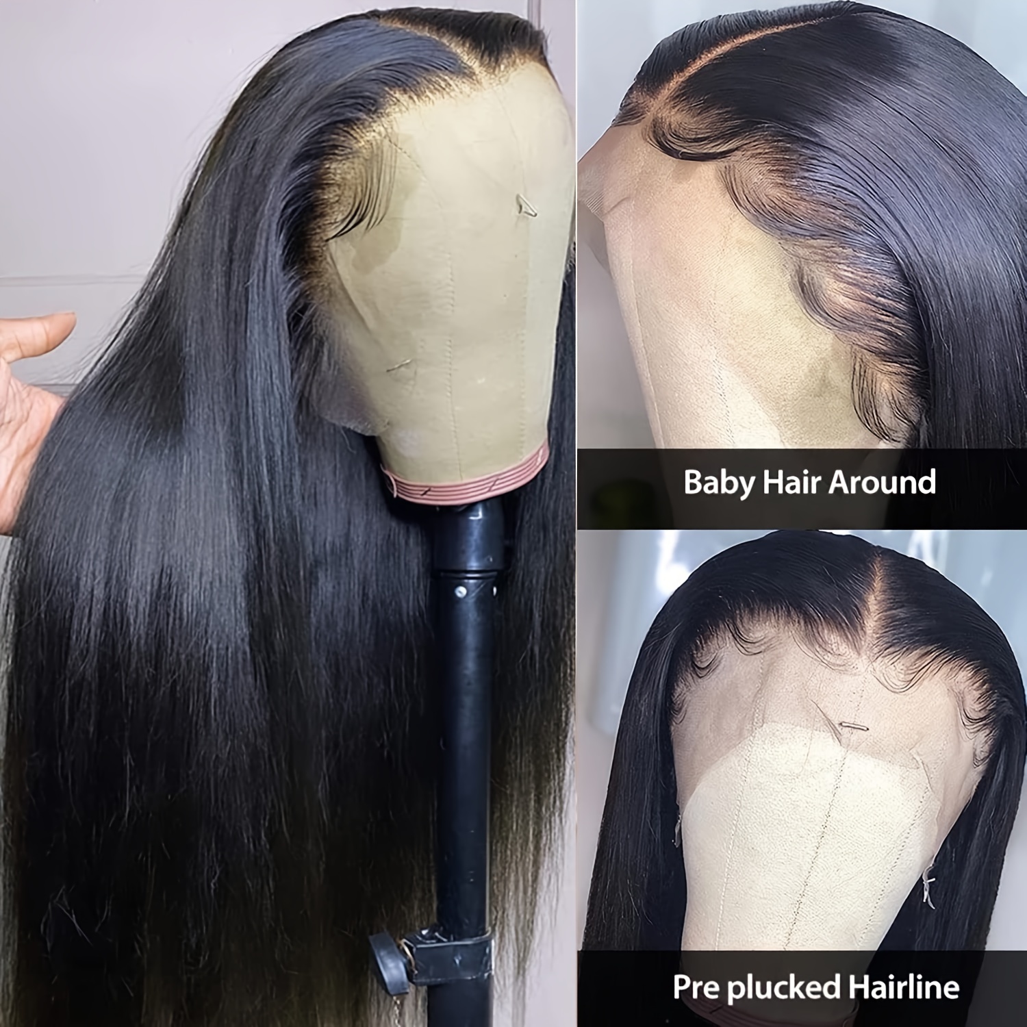 Brazilian Long Straight Human Hair Wigs 13x4 13x6 Lace Front - Temu