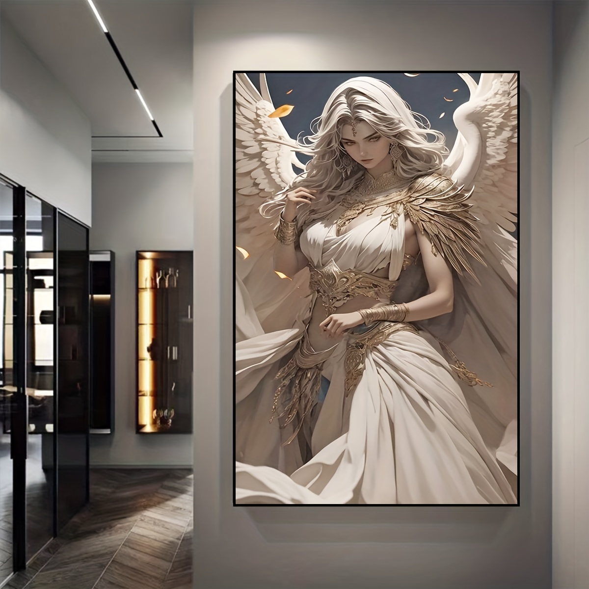 1pc diy artificial diamonds painting set for adults beginners angel goddess pattern diamonds art for home wall decoration and gift 15 7 27 5in details 1