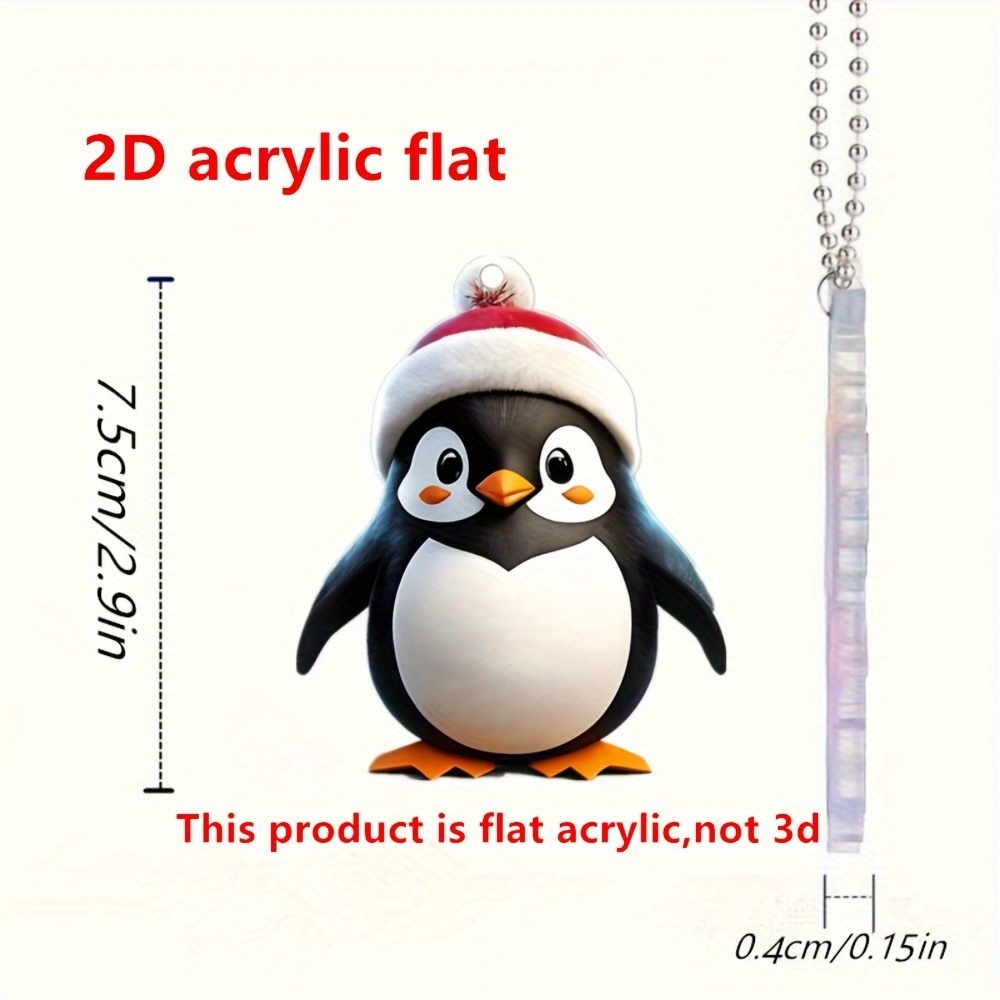 Acryl 2d Niedlicher Pinguin Anhänger Weihnachtsbaum Anhänger - Temu Germany