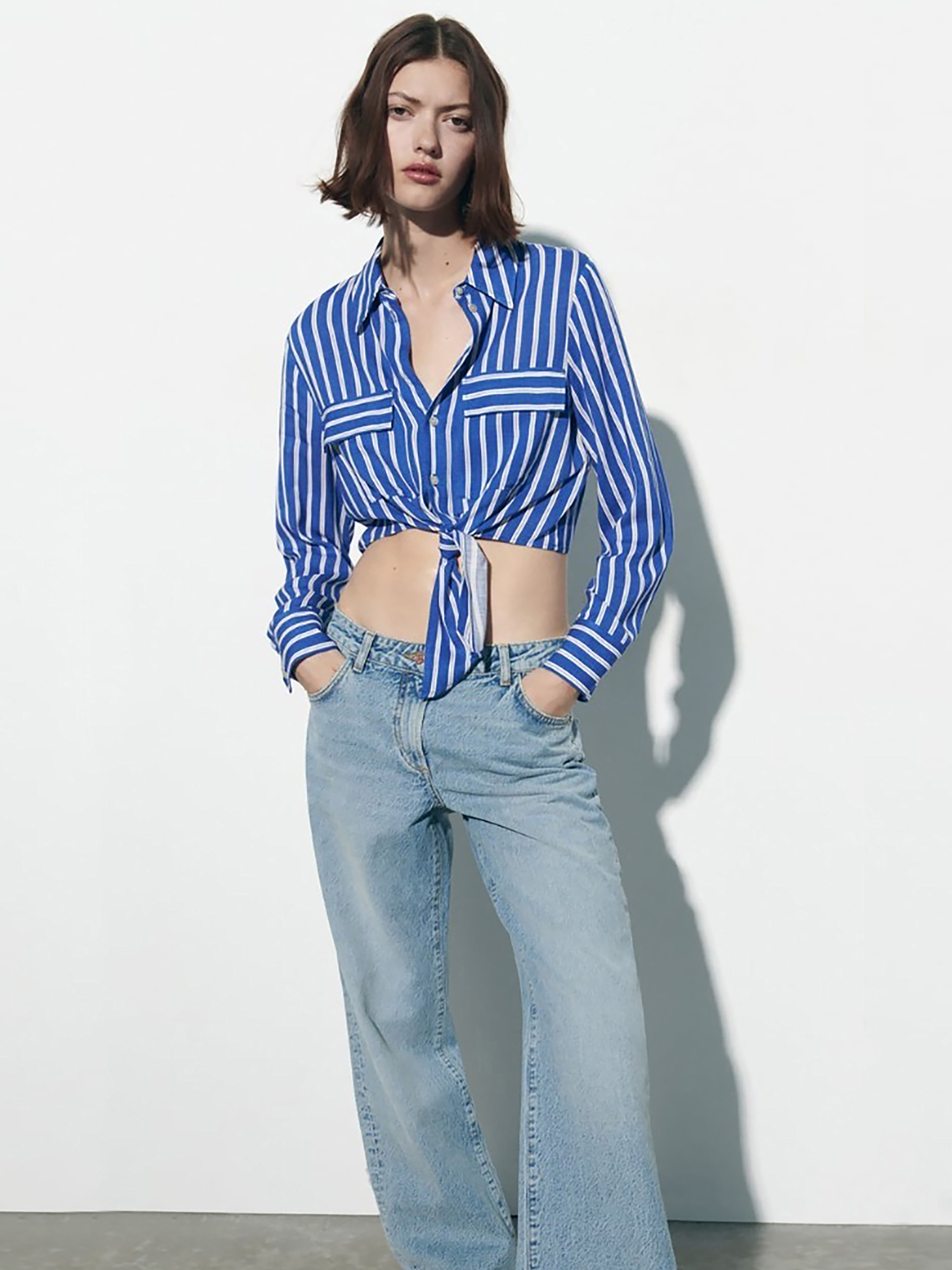 Blusa elegante Plus Size camisa de manga longa com estampa - Temu Portugal