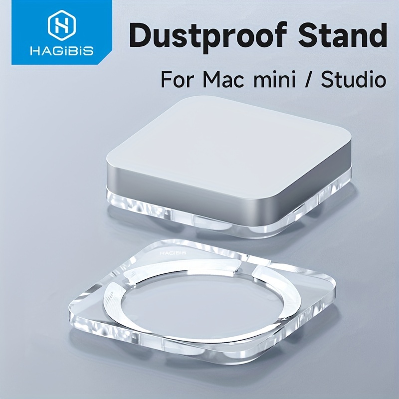  Hagibis Soporte de escritorio para Mac Mini y Mac Studio, PMMA  de dos caras, transparente, a prueba de polvo, soporte para computadora  portátil, soporte acrílico para disipación de calor para Mac