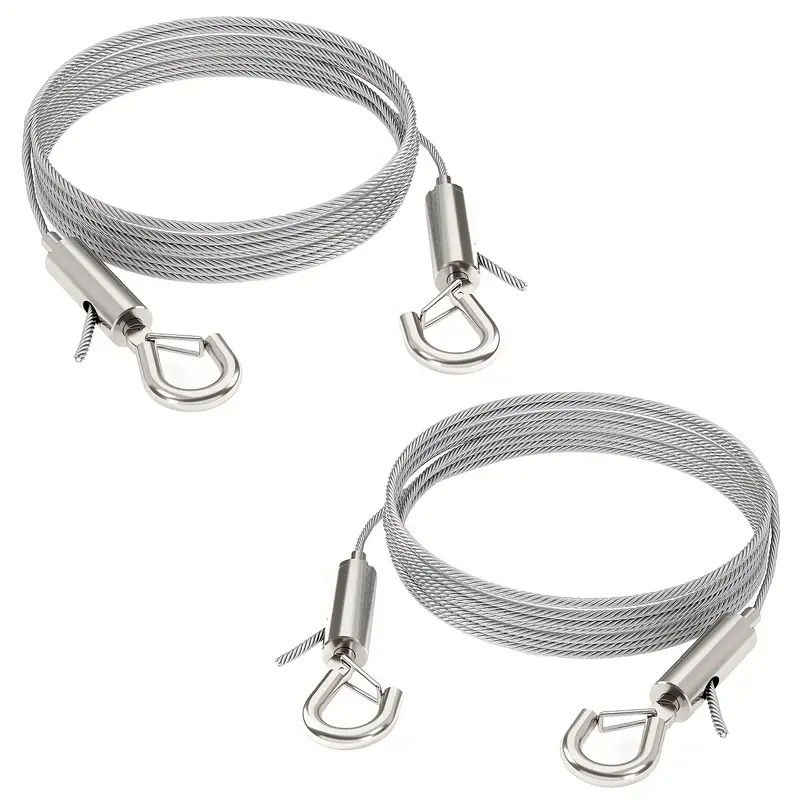 Stainless Steel Wire Rope Automatic Wire Rope Lock 2 Hooks - Temu Canada