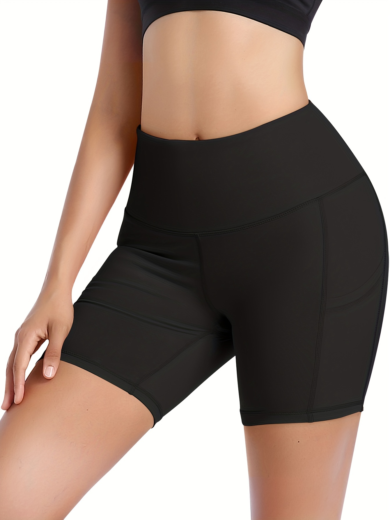Women Yoga Shorts High Waist Tummy Control Workout Running Athletic Compression  Biker Short Pockets Womens Activewear, 90 Days Buyer Protection