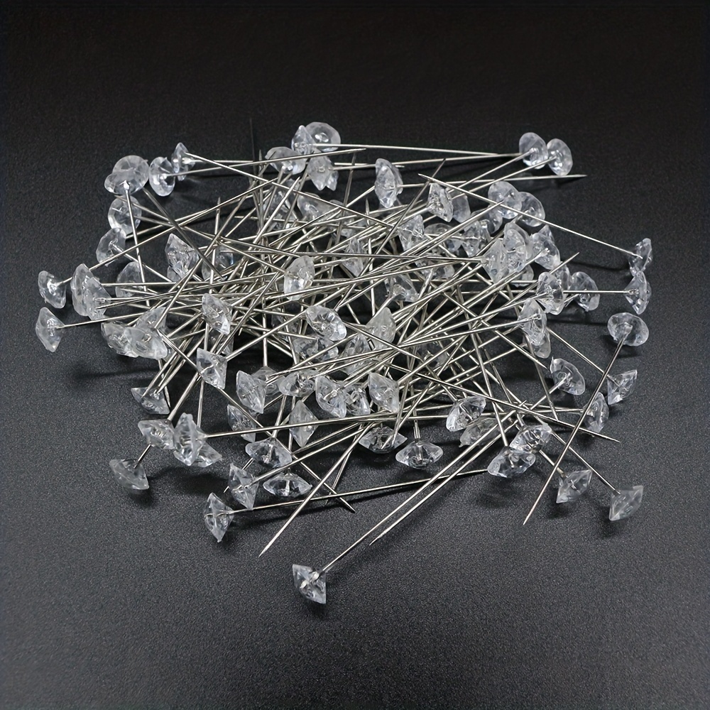 100pcs/box Bouquet Pins Corsage Pins Flowers Artificial Diamond Pins Floral  Rhinestone Pins For Wedding Bridal Hair Jewelry Decoration Crafts